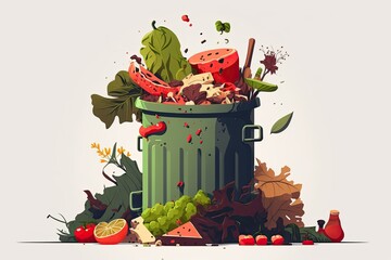 Wall Mural - Organic garbage that's past its prime. Place the fruit and vegetable mixture into a large container, or even a garbage can, and mix them together. Piles of animal or plant waste composted. Generative