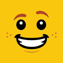 Lego Minifigure Yellow Head With Freckles And Grinning Face Smiling Emoji
