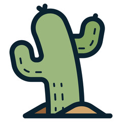 Wall Mural - cactus in desert icon