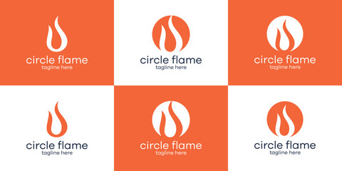 Wall Mural - set logo flame illustration icon vector