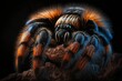 illustration, hameriiseen tarantula species on black background, ai generative