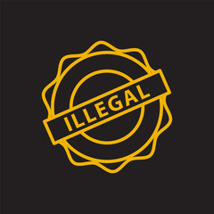 Sticker - Illegal stamp icon vector flat style