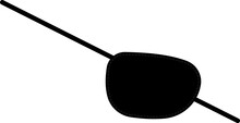 Pirate Eye Patch Blindfold Mask Black Silhouette Vector Illustration. Corsair Halloween Simple Eyepatch Flat Design Isolated On White Background.