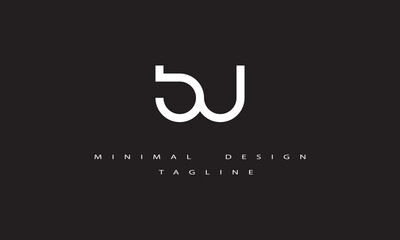Wall Mural - BU or UB Minimal Logo Design Vector Art Illustration