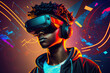 © ADDICTIVE STOCK - Generative AI illustration of black man in VR glasses