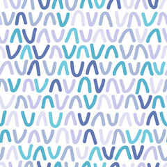 Wall Mural - Seamless pattern with hand drawn wavy lines.
