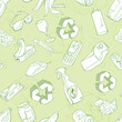 Seamsless Vector pattern background Waste sorting for recycling