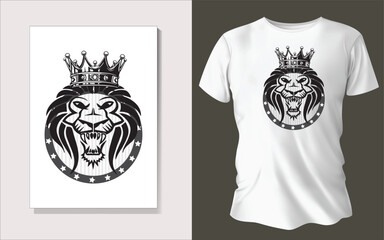 Sticker - Black and white tee shirt design animal face