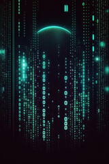 Background of binary code symbols showing programming codes. Generative AI