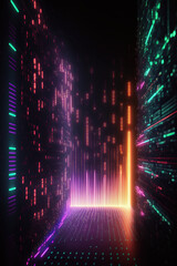 Background of binary code symbols showing programming codes. Generative AI