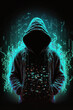 © ADDICTIVE STOCK - Anonymous hacker with hood with programming codes and symbols. Generative AI