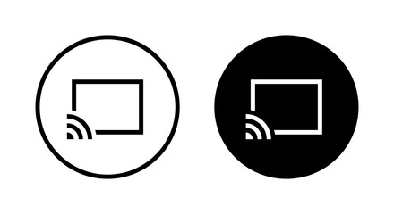 Cast icon vector. Chromecast, screencast sign symbol