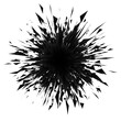 Abstract futuristic black explosion with sharp triangles. Broken dark geometric triangular shapes isolated on transparent background. PNG file