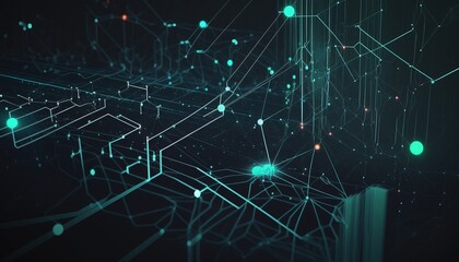 Wall Mural - technology virtual reality blockchain neon data stream background created with generative ai technology
