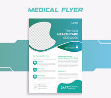 Medical Flyer With Colorful Background Brochure Design Layout Medical Pamphlet Hospital Flyer Poster Banner Design Leaflet A4 Size Letter Size.