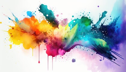 Wall Mural - abstract watercolor explosion, vibrant colour background wallpaper created with generative ai technology