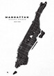 Manhattan New York map vector poster and flyer