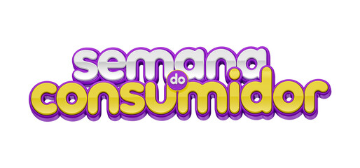 Canvas Print - Consumer week label in brazilian portuguese in 3d render