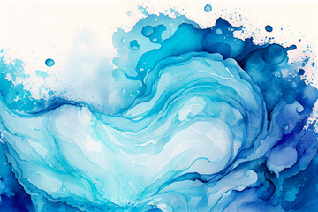 watercolor sea wave water surface, ai generation