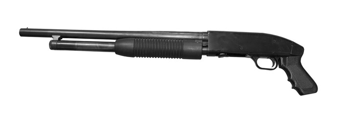 Wall Mural - pump action rifle isolated from background