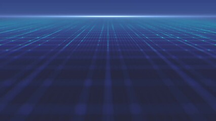 Wall Mural - abstract technology grid background/ 4k animation of an abstract fractal synthwave grid technology b