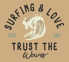 Wall Mural - California coast surf vector illustration for t shirt prints