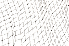 Football Or Tennis Net. Rope Mesh On A White Background Close-up
