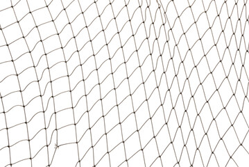 Football or tennis net. Rope mesh on a white background close-up
