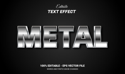 Wall Mural - metal text effect. editable font style