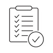 © Maksim - Clipboard with mark icon in line style isolated on background. Checklist sign symbol for web site and app design.