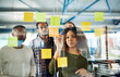 © Donson/peopleimages.com - Collaborating their way to a successful campaign. Shot of colleagues having a brainstorming session with sticky notes at work.