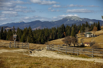 Autumn mountain landscape on a sunny day