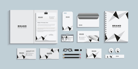 Wall Mural - Corporate identity template set. Business stationery mock-up.