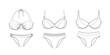 © ArtistiKa - Woman swimwear, technical drawing, template, sketch, flat, mock up. Recycled PA, Recycled PES, Lycra fabric swimwear front view, white color