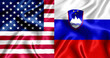 USA and Slovenia flag silk