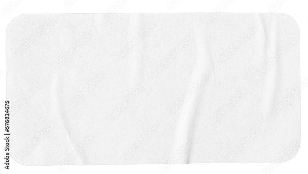 Crumpled paper sheet isolated . Rectangle shape with rounded edges ...