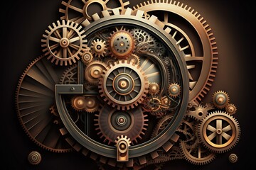 abstract background with complex mechanical mechanism