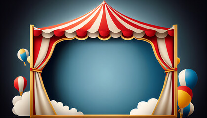 circus frame background , circus tant background with copy space , generative ai