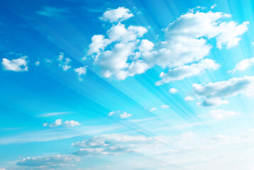 Wall Mural - Blue sky with clouds closeup