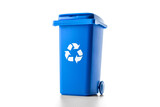 Fototapeta Tulipany - Separation recycle. Blue dustbin for recycle paper trash isolate