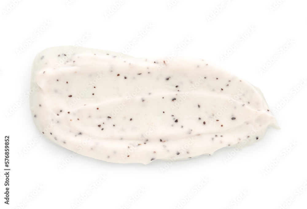 Sample of body scrub isolated on white background