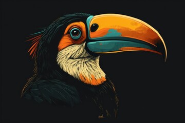 Wall Mural - Beautiful portrait of a toco toucan bird. Generative AI