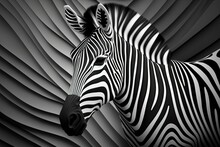 Pattern Of Black And White Zebra Stripes. Generative AI
