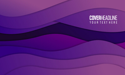 Wall Mural - Purple papercut design background with overlap layer, 3D papercut background Vector