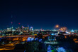 Skyline of San Antonio, Texas USA at night, as seen from the Cellars apartments at The Pearl.