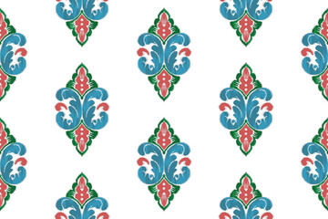 ikat ethnic seamless pattern decoration design. aztec fabric boho mandalas textile wallpaper. tribal