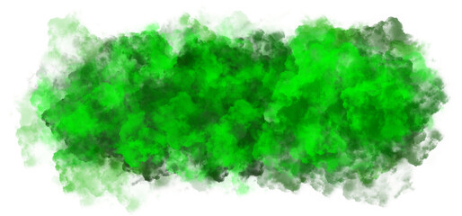 Canvas Print - Transparent thick green fog smoke