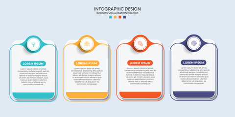 Steps business data visualization timeline process infographic template design with icons