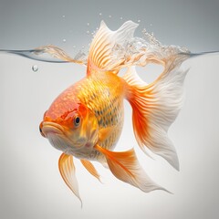 fish isolated on white background, underwater epic elegant high detailed shot with copy space