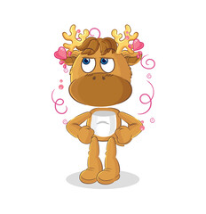 Poster - moose shy vector. cartoon character